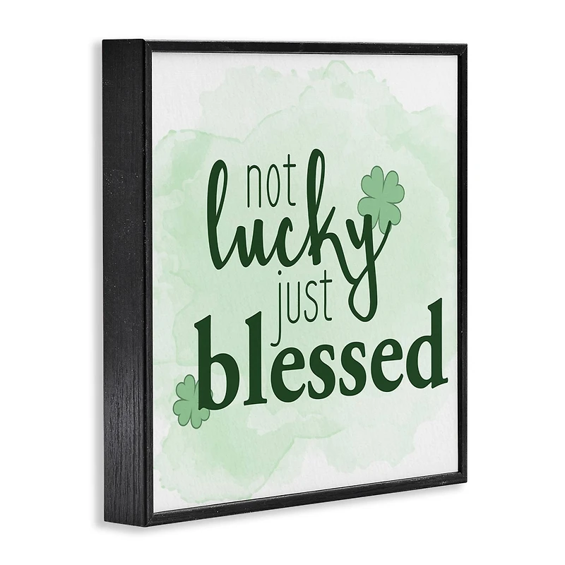 Stupell Industries Just Blessed Green Shamrocks Framed Giclee Art