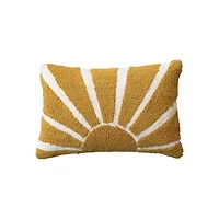 Hello Honey® 24" Yellow Sun Punch Hook Lumbar Pillow