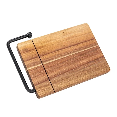 Hello Honey® Natural & Black Acacia Wood & Stainless Steel Cheese Slicer
