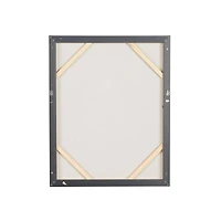 24" x 2" x 24" Black Canvas Woman Shaded Living Room Framed Wall Art with Blue Crown and Gold Foil Accents