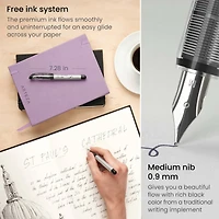 Arteza® Black Medium Nib Disposable Fountain Pens, 12ct.