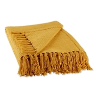 DII® Honey Gold Solid Ribbed Throw