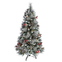 4.5ft. Pre-Lit Sterling Pine Artificial Christmas Tree, Clear Lights