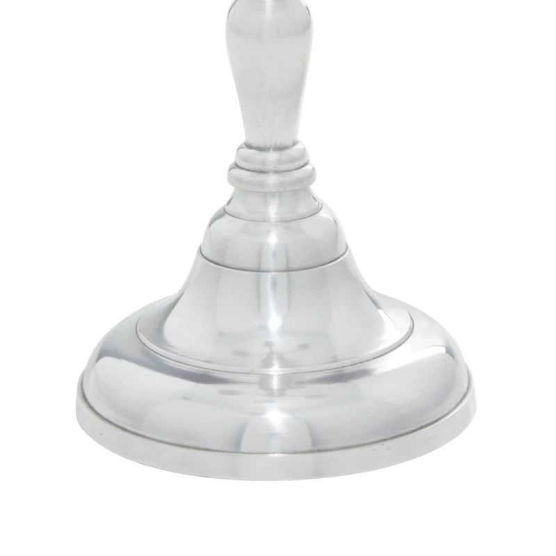 Silver Metal Traditional Candlestick Holders, 23" x 10" x 10"