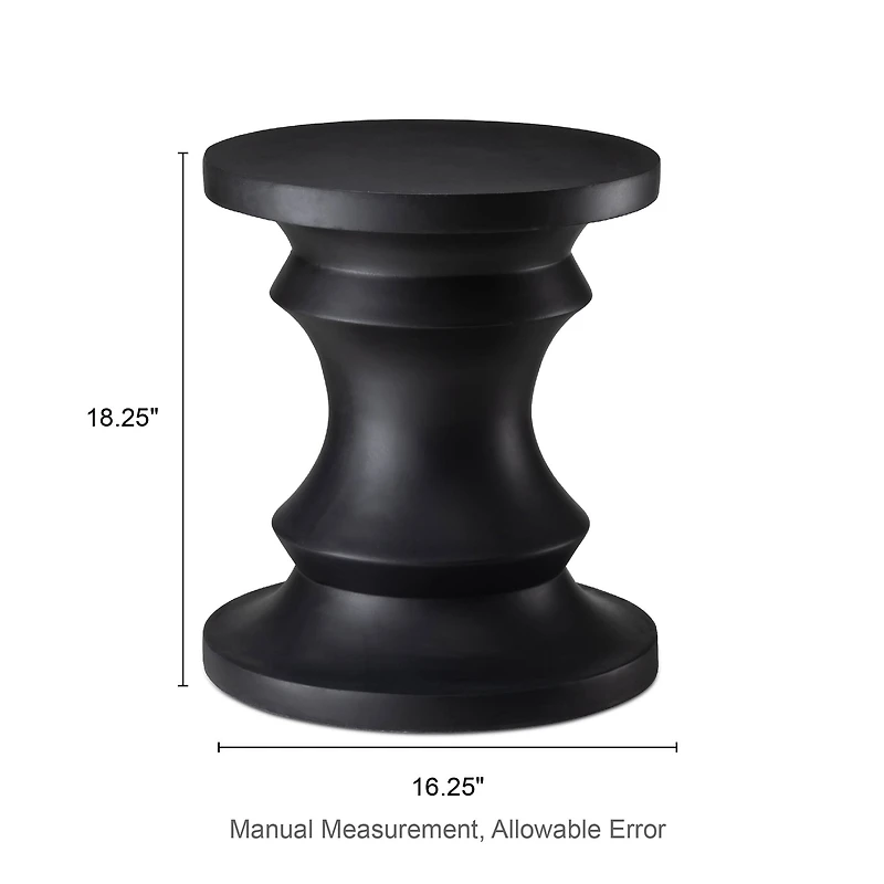 Glitzhome® 18" Black Chess Garden Stool