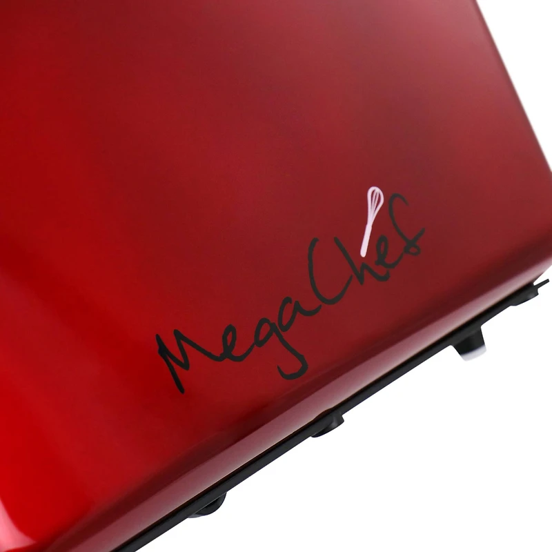 MegaChef Red 4 Slice Toaster in Stainless Steel