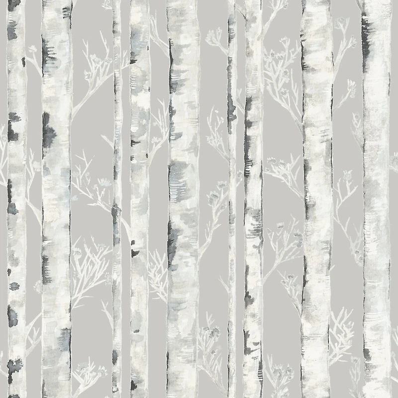 InHome Birchdale Gray Peel & Stick Wallpaper