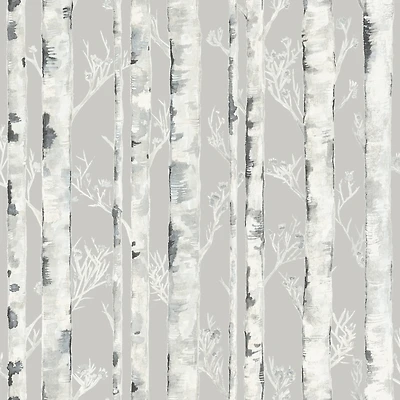 InHome Birchdale Gray Peel & Stick Wallpaper