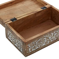 Tan Mango Wood Natural Box Set, 8", 10" & 12"