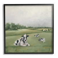 Stupell Industries Dairy Cows Grazing in Rolling Green Field Farms in Frame Wall Art