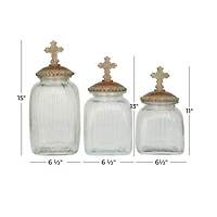 Brown Polystone Traditional Decorative Jar Set