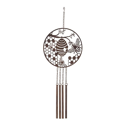 33" Bronze Metal Bumblebee Wind Chime