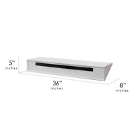 White Wedge Wood Floating Wall Shelf