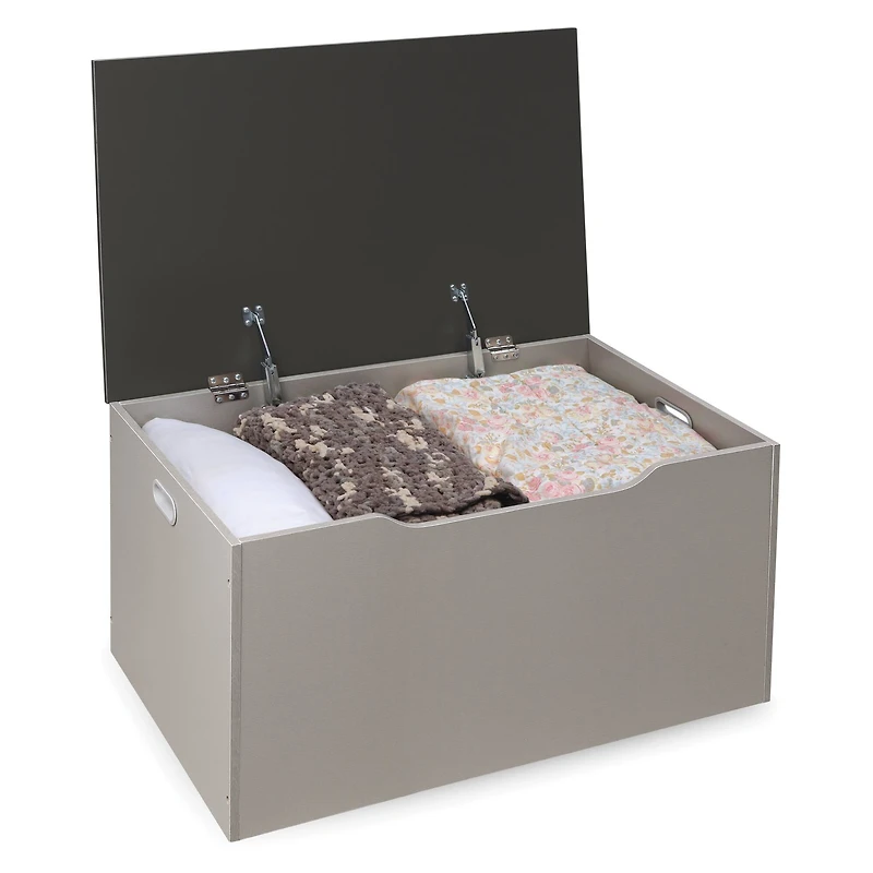 Badger Basket Woodgrain Gray Flat Bench Top Toy & Storage Box