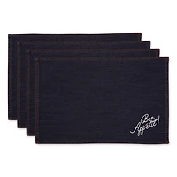 Bon Appetit Denim Embroidered Placemat, 4ct.