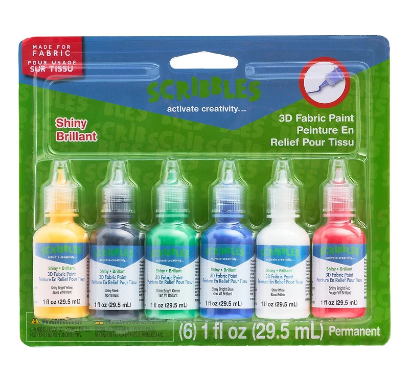 Scribbles® Shiny 3D Fabric Paint Set