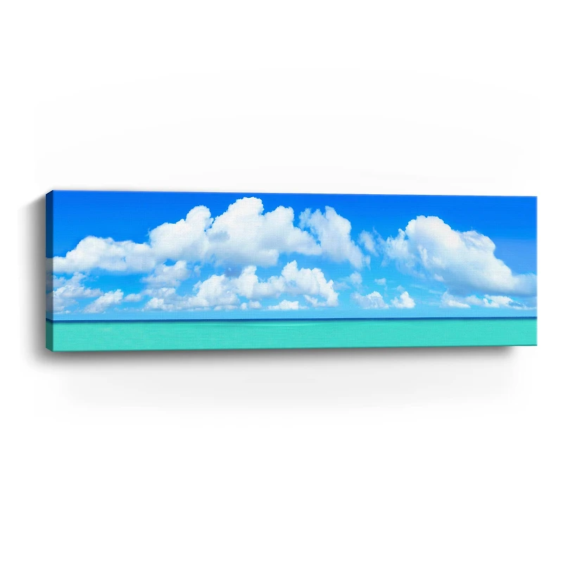 White Aqua Canvas Giclee