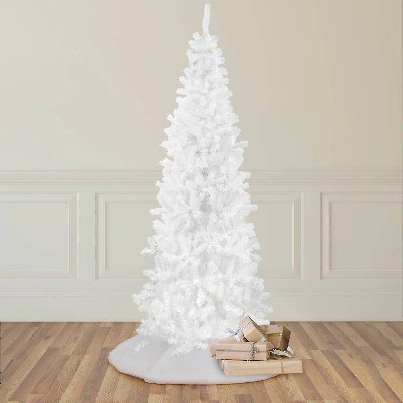 6.5ft. Unlit White Georgian Pine Slim Artificial Christmas Tree
