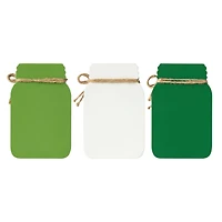 Glitzhome® 7" Set of 3 St. Patrick's Wooden Mason Jar Table decor