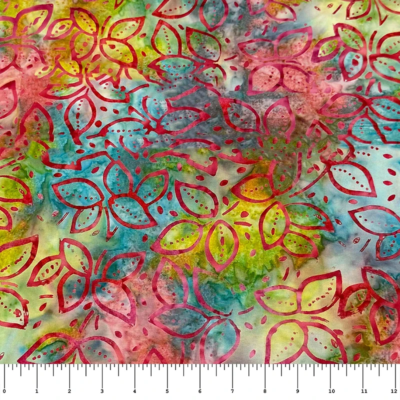 Feldman Premium Indonesian Batik Pastel Leaves Fabric