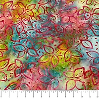 Feldman Premium Indonesian Batik Pastel Leaves Fabric