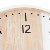 23.5" Woodgrain & White 2-Tone Wall Clock