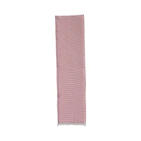 Hello Honey® 108" Red & White Woven Cotton Table Runner with Stripes & Fringe