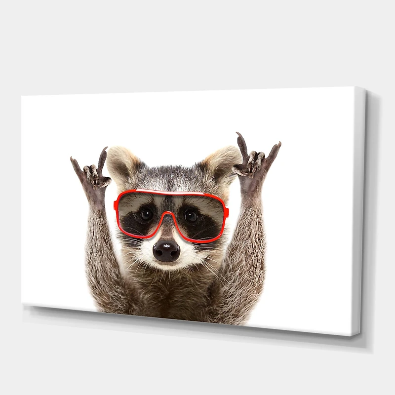 Designart - Raccoon With Red Sunglasses