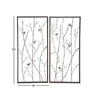 Set of 2 Black Metal Farmhouse Wall Decor, 14" x 32"