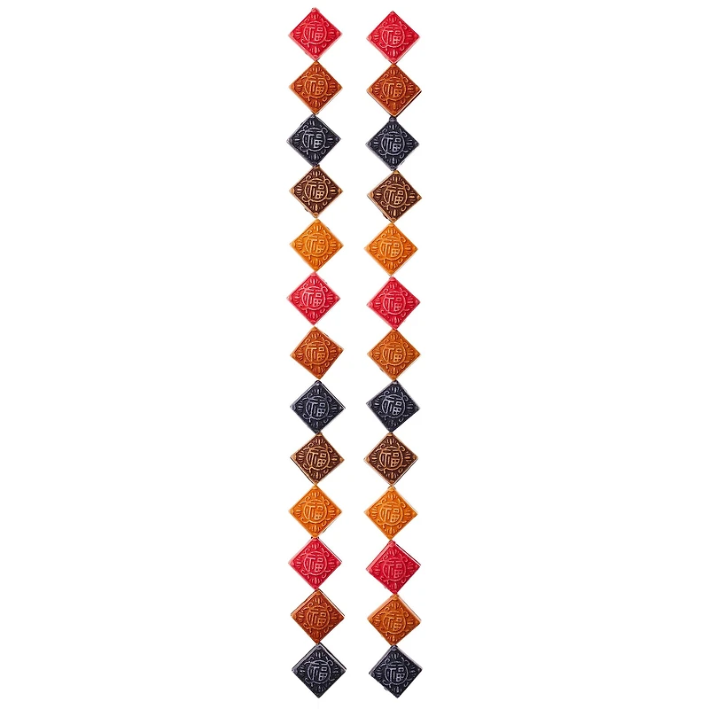 Orange Mix Diamond Resin Beads, 15mm by Bead Landing™