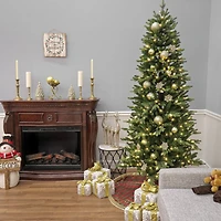 7.5ft. Pre-Lit Wallace Pine Artificial Christmas Tree, Warm White LED Lights