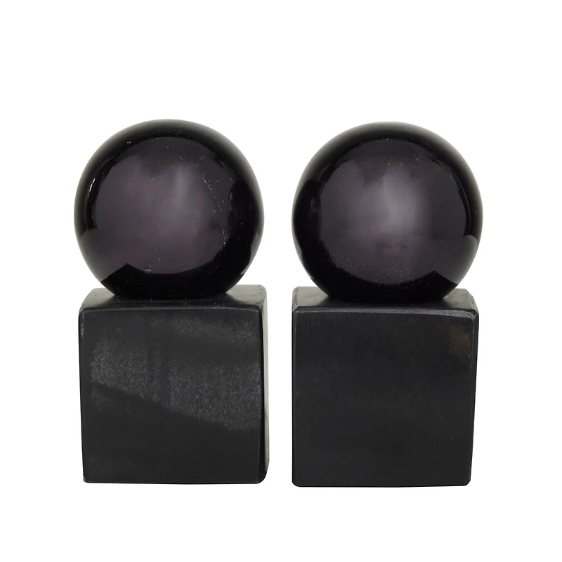 CosmoLiving by Cosmopolitan 7" Marble Orb Bookend Set