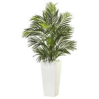 3ft. Potted Areca Palm in White Decorative Planter