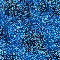 Feldman Batik Navy Royal Stamp Clover Petal Cotton Fabric