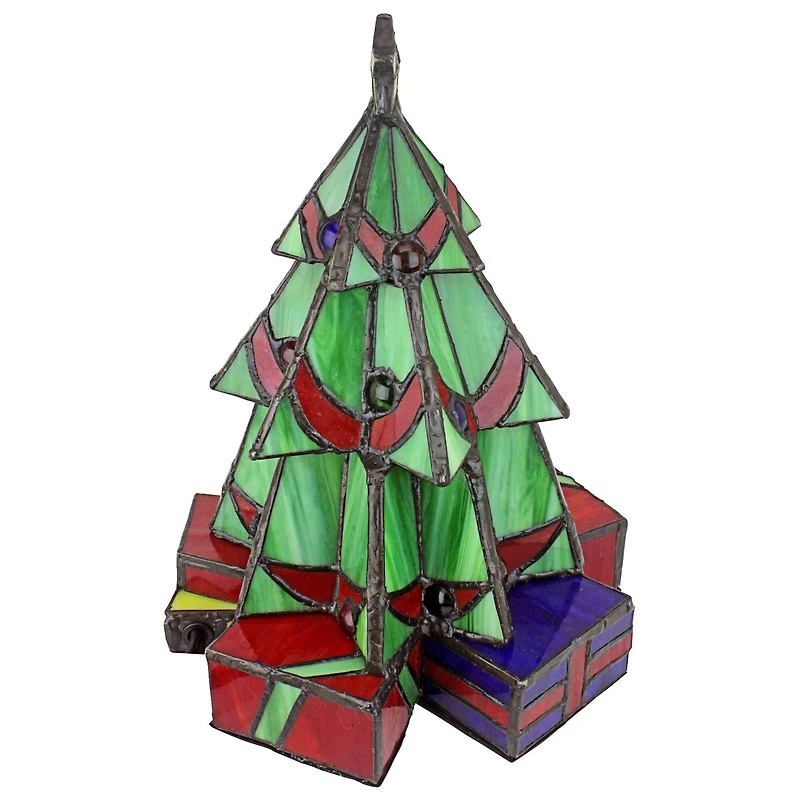 Design Toscano 11" Christmas Tree Stained Glass Lamp