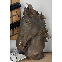 25" Brown Polystone Traditional Horse Sculpture