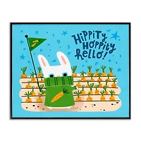 Stupell Industries Hippity Hoppity Hello Bunny Framed Giclee Art