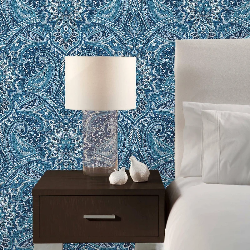 RoomMates Blue Swept Away Peel & Stick Wallpaper