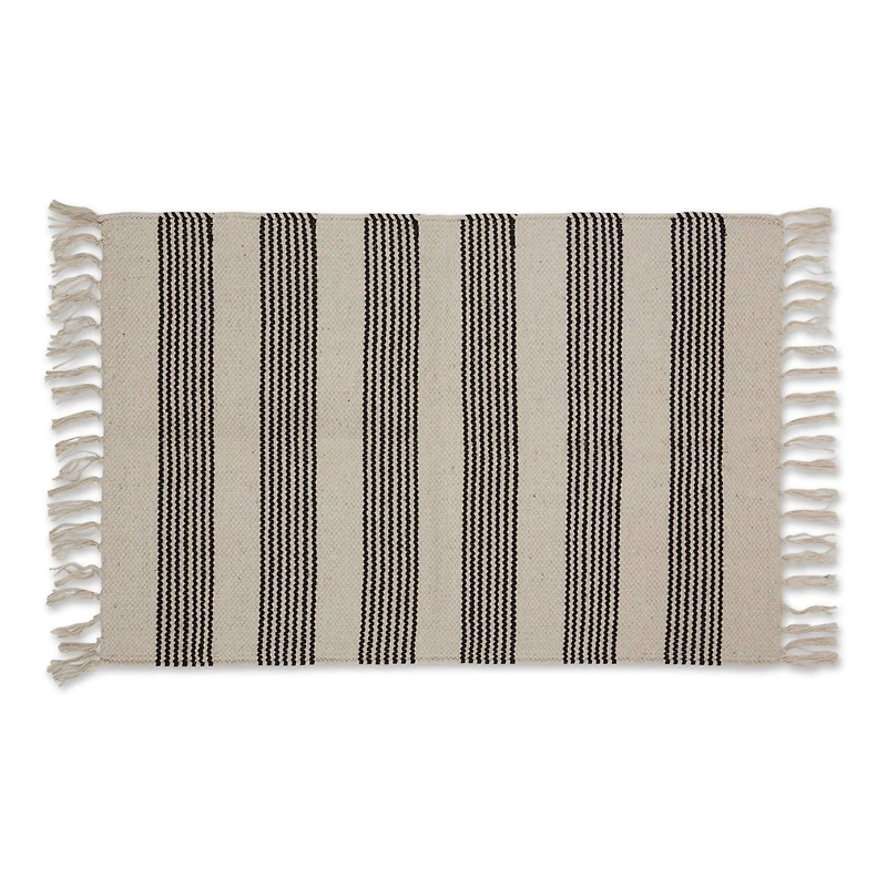 DII® Black Ticking Stripe Hand-Loomed Rug, 2ft. x 3ft.