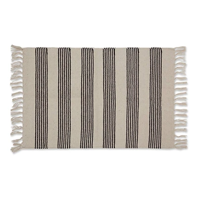 DII® Black Ticking Stripe Hand-Loomed Rug, 2ft. x 3ft.