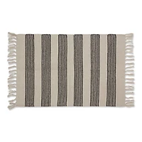 DII® Black Ticking Stripe Hand-Loomed Rug, 2ft. x 3ft.