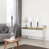 Lalia Home Malbec Black and Nickel Lamp Set