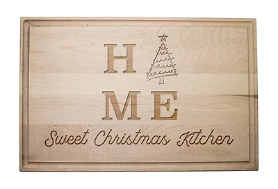 17" x 11" Sweet Christmas Kitchen Maple Cutting Board