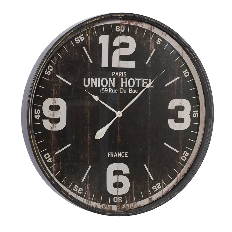 Black Speedometer Style Round Metal Wall Clock