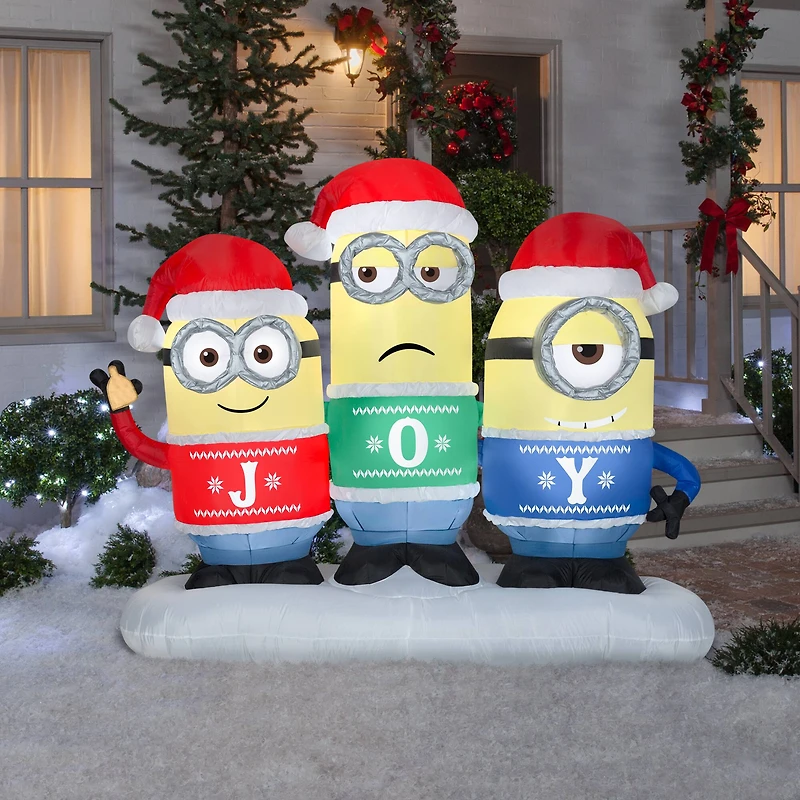 5ft. Airblown® Inflatable Christmas Minion Joy Collection Scene