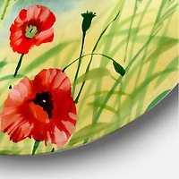 Designart - Red Tulips On The Bank Near A Mountain River