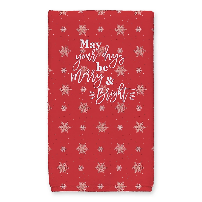 Red Snowflake Pattern Tea Towel Set