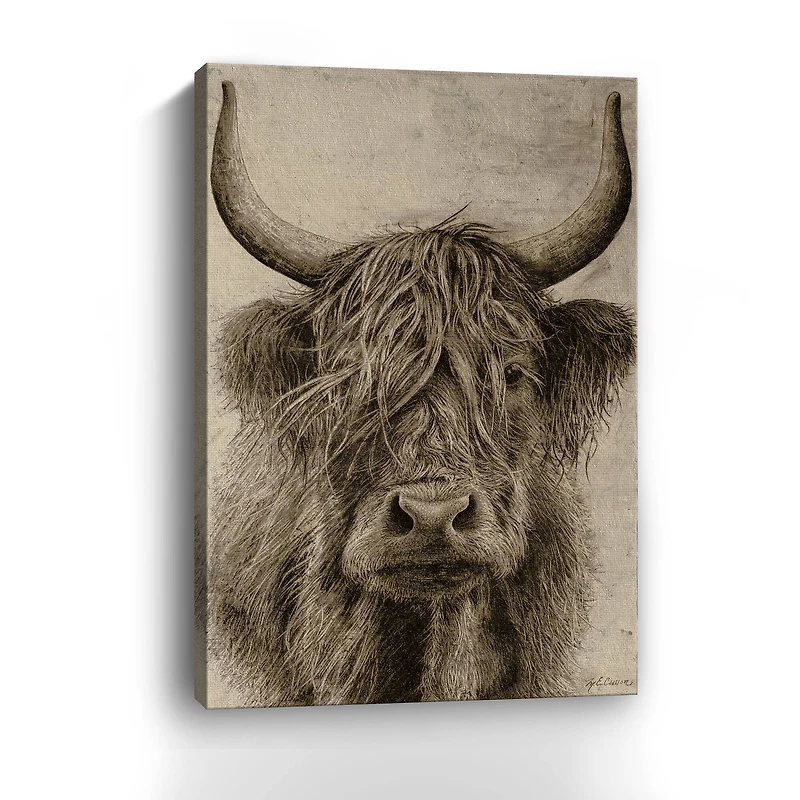 Highland Rustic Portrait Canvas Giclee