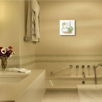 Stupell Industries Serene Bathroom Interior with Greenery Plants Painting,12" x 12"