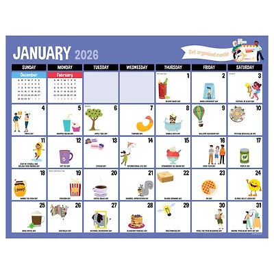 2026 Every Day's A Holiday Large Desk Pad Monthly Blotter Calendar